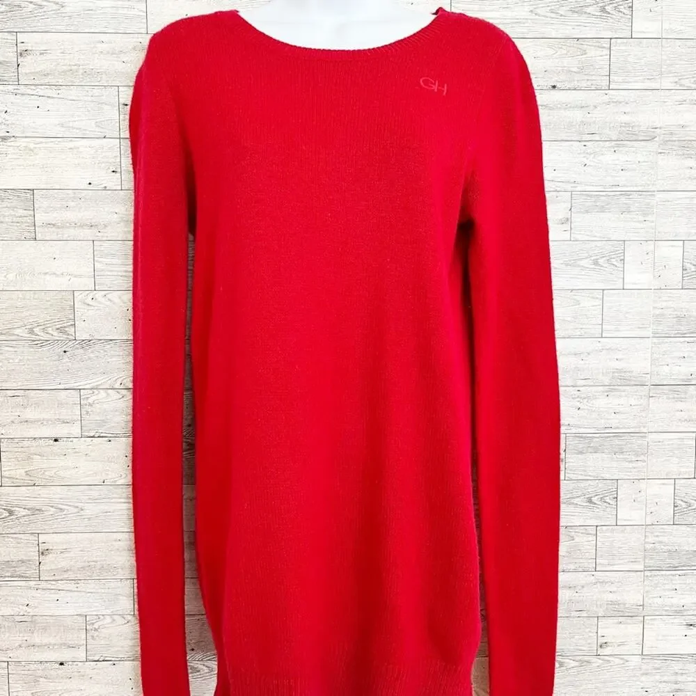 ABERCROMBIE & FITCH Gilly Hicks Red Crewneck Sweater M Cozy Classic